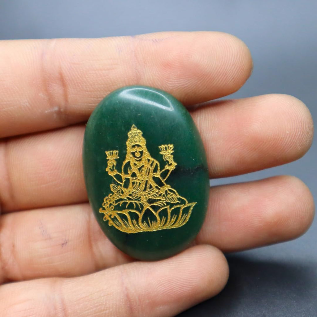 VIBESLE Lakshmi Zibu Coin - Money Stone for Diwali Laxmi Zibu Shree Yantra Carved Good Luck Wealth Prosperity Vastu Gifting Zibu Coin for Money Success Good Health Zibu Symbols Crystal Coin