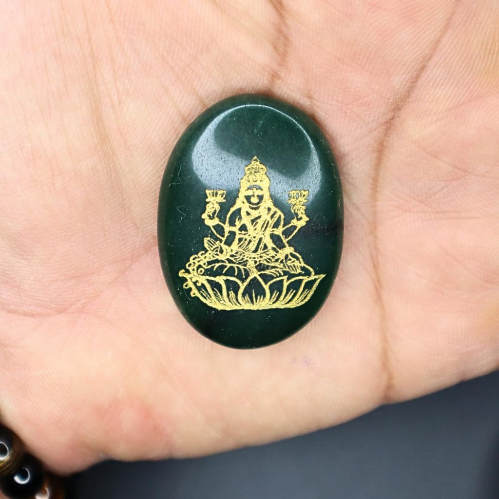 VIBESLE Lakshmi Zibu Coin - Money Stone for Diwali Laxmi Zibu Shree Yantra Carved Good Luck Wealth Prosperity Vastu Gifting Zibu Coin for Money Success Good Health Zibu Symbols Crystal Coin