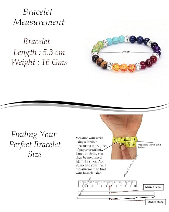Young & Forever Gift D'Vine 7 Chakra Certified Natural Stones Reiki Healing Meditation and Protection 8-9mm Crystal Beads Multicolor Bracelet for Men and Women